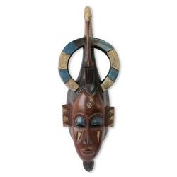 African mask, 'Ivoirian Flamingo Guardian'