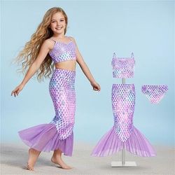 Sirena Principessa Vestito Costumi da bagno Film Cosplay for Ragazze Bambini Mascherata Settimana del libro Feste Ferie Festival