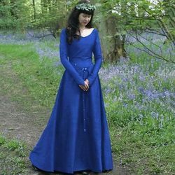 Retrò Vintage Medievale Rinascimento Vestito Abito Tunica Signora Vichingo Ranger Elfico Costume Per donna Celtico Vichingo Halloween Mascherata Casual Quotidiano LARP Fiera Rinascimentale Adulti