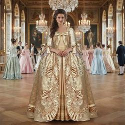 Vintage Rococò Vittoriano Maxi Abito da Ballo Taglie Forti Normale A sbuffo Principessa Collo quadrato Costume Per donna Reale Halloween Carnevale Mascherata Feste Halloween Performance Adulti Vestito