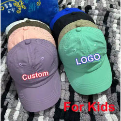Casquette de baseball à séchage rapide pour l'été, pour garçons et filles, enfants, casquettes en maille respirantes pour l'extérieur, logo personnalisé, chapeau de soleil pour bébés, vacances, plage,