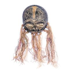 'Artisan-Made Classic Dried Calabash and Natural Fiber Mask'