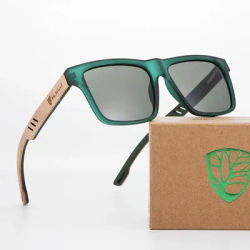 Lunettes de soleil polarisées carrées en bois HU WOOD pour hommes et femmes, idéales pour la conduite