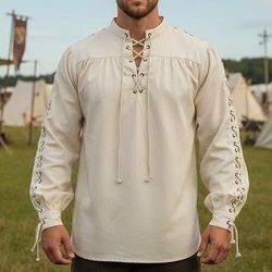 Set Medievale Rinascimento Armatura Abiti Costume di fantasia Guerriero Vichinghi Costume Per uomo Vichingo Halloween Carnevale Performance LARP Fiera Rinascimentale Adulti Estate Primavera