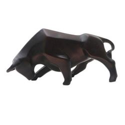 Determined,'Artisan Crafted Cement Bull Statuette'