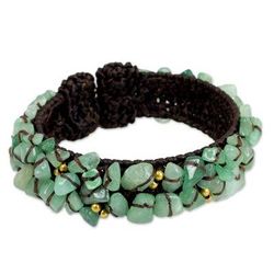 Quartz cuff bracelet, 'Woodland Morning'