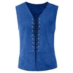 Retrò Vintage Punk Gotico Medievale Costume Cosplay Gilet Gilet in camoscio Vampiro Pirata Cavaliere Vichingo Cavaliere Celtico Coulisse Costume Per uomo Per donna Unisex Celtico Costumi da pirata
