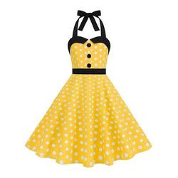 Anni 1950 Retrò Vintage Lunghezza Tè Vestito Abito Swing Vestito Svasato Senza maniche Pois Aderente Svasato Costume Ragazze Mascherata Tè Casual Quotidiano Bambini Vestito Primavera Estate