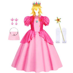 Peach Costume Girl Rosalina Dress Daisy Cosplay Children Birthday Carnival Fancy Party Dresses for Girls
