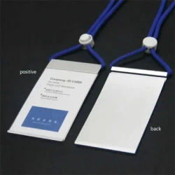 2Pcs Aluminum Alloy Vertical Name Tag Badge Id Card Holders Work Business Pass Case with Adjustable Neck Lanyard