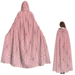 Demon Slayer Tanjiro Kamado Kimetsu Anime Long Hooded Cloak Witch Medieval Costume Cosplay Cape HalloweenCoat Adult Unisex