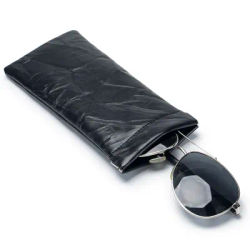 Étui à lunettes de soleil en cuir véritable souple pour hommes et femmes, housse de lunettes portable, sac de voyage, poudres de lunettes de soleil pressées