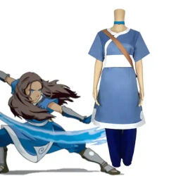 Cosplay Costume Anime Girl Avatar The Last Airbender Katara Fire Nation Aang Adult Women Halloween Christmas Carnival Clothes