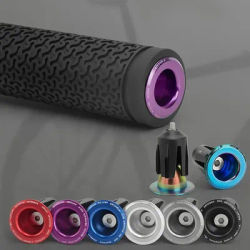 1 Pair Bike Handlebar End Plugs Aluminum Alloy Mountain Road Bicycle Bar End Caps Multi-color Cycling Handlebar Accessories