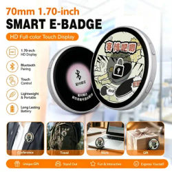 Badge numérique intelligent E-Badge HD avec affichage dynamique, Bluetooth, contrôle par application pour photos et animations