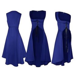 Retrò Vintage Medievale Rinascimento Lunghezza alla caviglia Vestito Corpetto Senza maniche Contadina Allacciato Costume Per donna Fantasia Halloween Carnevale Fiera Rinascimentale LARP Adulti Vestito