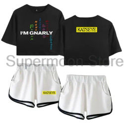Kpop Katseye Gnarly Merch haut court à manches courtes + Short deux pièces ensembles haut pour femme ensembles 2025 beau Album Chaos