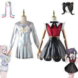 Game "NEEDYGIRLOVERDOSE" KANGEL cosplay costume complete set of clothing, sailor uniform, jacket uniform, laser colored skirt