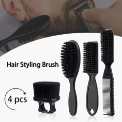 Unisex Heatless Hair Styling Brush Set, 1/4 Pcs, Professional Barber Salon Hair Design & Fade Combs for Daily Hair Care