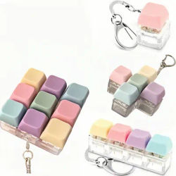 Fidget Decompression 1/4/5/9 Keyboard Key Toy Anti Stress Finger Keyboard Games For Adults Antistress Toys Boys Girls Keychain