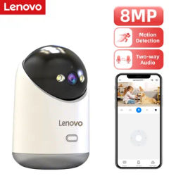 Lenovo 8MP 5G Wifi Indoor Security Camera HD IP Cam Color Night Vision Two-Way Audio PTZ 360° Home Surveillance Baby Monitor