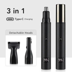 Tondeuse électrique 3 en 1 pour hommes et femmes, chargeur USB, Portable, pour oreilles, nez, sourcils, poils du visage