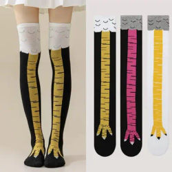 2025 créatif drôle impression 3D pieds de poulet chaussettes dessin animé Cosplay haute flexibilité cuisse haute chaussette drôle poulet griffe chaussettes nouveau