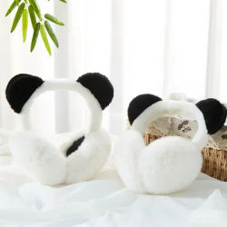Cache-oreilles panda doux et chaud pour parents et enfants, sac à oreilles en peluche, amoureux et amis, mignon et à la mode, cadeau de nouvel an, hiver 2024