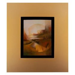 Dreams,'Expressionist Abstract Warm-Toned Landscape Oil Painting'