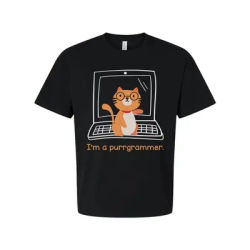 T-shirt de programmeur avec chat aux lunettes sur ordinateur portable, humoristique, vintage, légèrement élégant, unisexe, vêtements de créateur