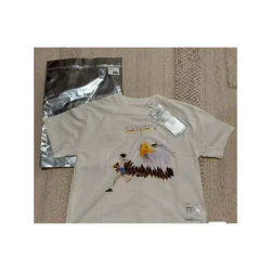 SATISFY Running MothTech Short Sleeve Old Running Ripped Cotton Inkjet Eagle T-Shirt