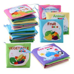 Cloth Books Baby Toys, Colorful Fabric Baby Learning Books Touch And Feel Crinkle Sounds For Holidays