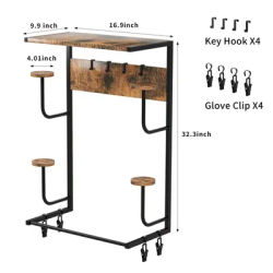 Motorcycle Helmet Holder, Wall-Mounted Helmet Rack With 4 Glove Chips & Hooks, Bike Helmets Storage Organizer For Helmets, Gear,