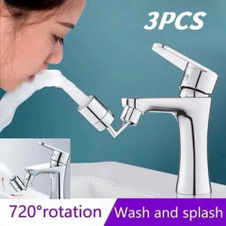 720° Universal Rotating Faucet Aerator Splash Proof Water Saving Faucet Extender ABS Bathroom Sink Faucet Nozzle Adapter Multi-D