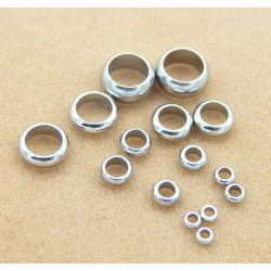50pcs Stainless Steel Crimp End Beads Dia 2/3/4/5/6/8mm Round Stopper Spacer Beads For DIY Necklace Jewelry Making Supplies