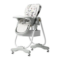 Baby Dining Chair, Multifunctional Lying&Seat Foldable Adjustable 2-in1 Baby Dining Chair with Wheels Baby Dining Table Chair