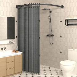Toilet Non-porous Corner Magnetic Folding Invisible Shower Curtain Waterproof Mildew-proof Thickened Shower Partition Screen