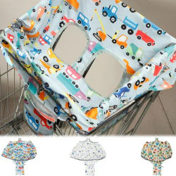 Baby Shopping Cart Seat Cover Polyester Waterproof Carton Style Baby Safety Cart Cover Comfortable Children Anti-Dirty Seat Pad