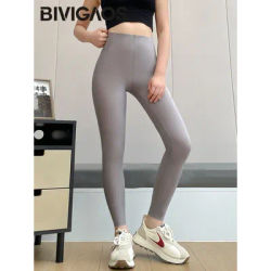 BIVIIncome OS-Leggings d'été ultra-minces à haute élasticité pour femmes, sensation de nude, taille haute, rinçage, climatisation, collants assiste