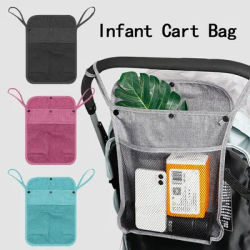 Multi-Function Mesh Design Storage/Bag Baby Cart Hanging Bag Large-Capacity Double Pocket Storage Bags Baby Supplies Storage-Bag