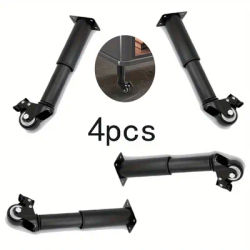 4pcs Adjustable Furniture Legs Swivel Caster Cabinet Sofa Bed Dresser Couch Table-Heavy Duty Replacement Support Legs Caster