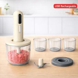 Wireless Electric Meat Grinder Stainless Steel Food Processor Chopper Multifunctional Blender for Garlic Vegetable Baby Food