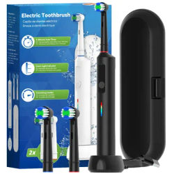 Brosse à dents électrique rotative à chargement sans fil intelligent, brosse à dents rotative rechargeable à 3 modes compatible avec la tête de brosse Oral B