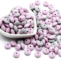 Cute-idea 12mm 20pcs Silicone Beads lentil Pearl Food Grade PBA Free DIY Pacifier Clip Chain Jewelry Baby Teething Beads Teether