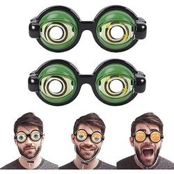 2 occhiali divertenti, occhiali stravaganti con occhi finti per adulti, occhiali originali e buffi con occhi che lampeggiano, accessorio divertente per costumi di Halloween, cosplay, feste, cabine