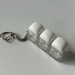 New 3/4/9Keys Fidget Keychain Keys Button DIY Keyboard Clicker Toy Steamed Bread Relief Stress Pinch Toy Adult
