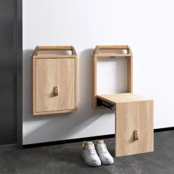 Ultra Foldable Shoe Bench Wall Mounted Retractable Stool for Spaces Hideaway Entryway Seat Flush Mount Folding Chair for Hallway