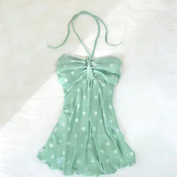 Haut tube moulant vert à pois Y2K Sweet Girl, style vintage années 2000, pour femme, Harajuku, sexy, délicat et tendance