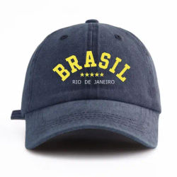 Casquette de baseball unisexe style rétro vintage avec imprimé 5 étoiles Brésil Rio de Janeiro, effet délavé, disponible en plusieurs couleurs, chapeau de soleil