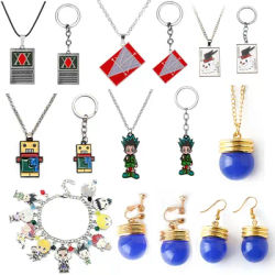 Anime HUNTERES x HUNTERES Necklace Cartoon Earrings Chrollo Lucilfer Cosplay Costume Prop Accessories Fans Gifts
